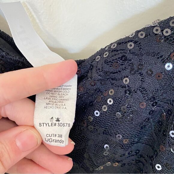 Solar Collection Y2K Black Sequin Formal Dress – Size Large – Spaghetti Straps - Picture 7 of 7